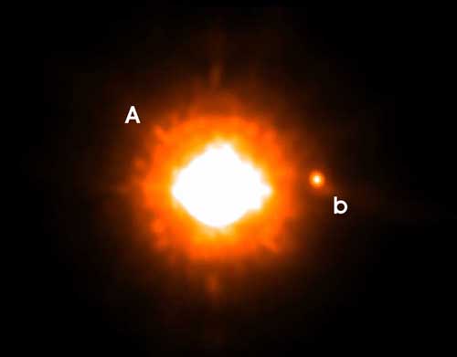 GQ Lupi and its planetary companion .  Image Credit: University of Jena/ESO