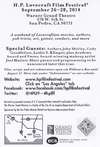 HPL Film Festival Flyer - front