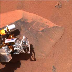 A closeup picture of a Martian rock. Image credit NASA/JPL.