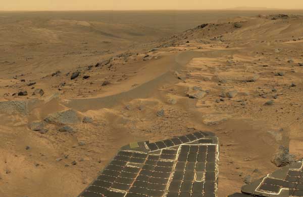 Spirit - view from the top of Husband Hill. Image credit NASA/JPL. 