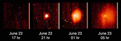 Tempel 1 outburst on June 23 Image credit NASA/ESA/JHU.