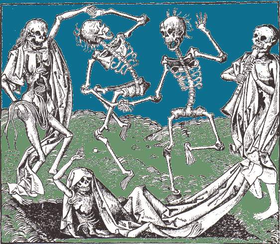 Dancing skeletons.