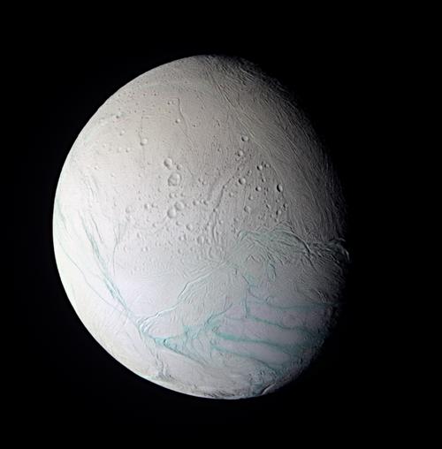 Enceladus false color image. Image credit NASA/JPL.