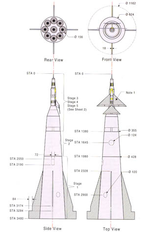 A moonship as designed by Wernher von Braun for his book First Men to the Moon. Illustration Copyright © 1999 by Jon C. Rogers All Rights Reserved. From The Spaceship Handbook