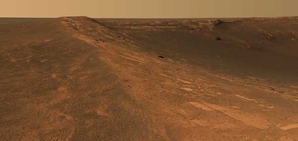 Endurance Crater - left side. Image credit NASA/JPL.