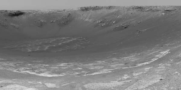 At Endurance crater - detail. Image credit NASA/JPL.