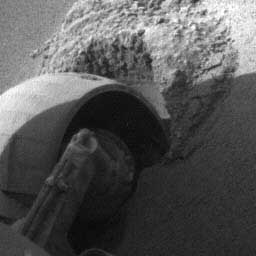 Opportunity - a wheel stuck in the sand. Image credit NASA/JPL.