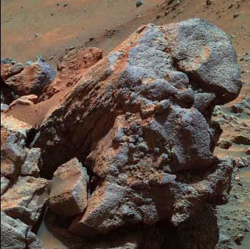 Larry's Lookout - close up - false color. Image credit NASA/JPL.