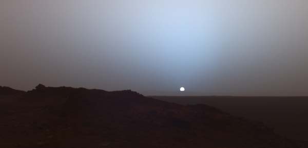 Sun on the horizon. Image credit NASA/JPL.