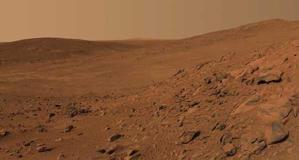 Spirit - another view from the Columbia Hills. Image credit NASA/JPL.