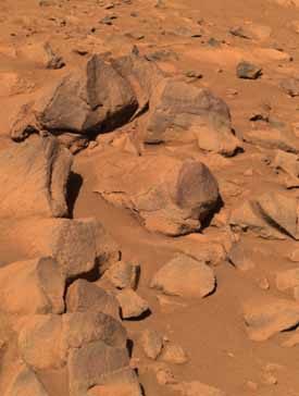 Rocks - color.  Image credit NASA/JPL. 