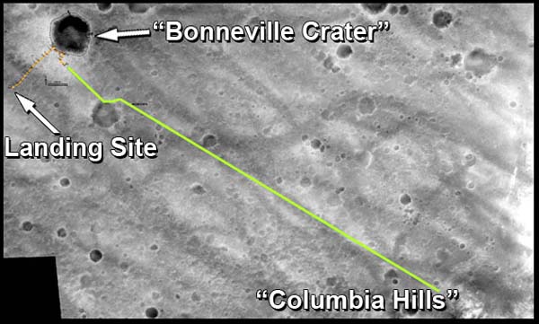 Bonneville crater - color - closeup. Image credit NASA/JPL.