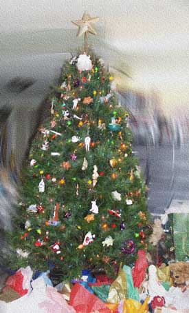 Our Christmas tree - Picture Copyright © 2002 by Suzanne Gibson.
